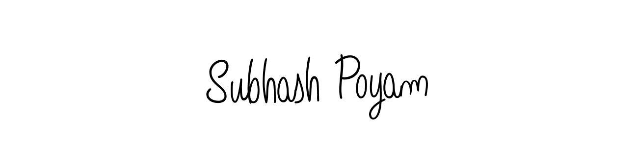 You should practise on your own different ways (Angelique-Rose-font-FFP) to write your name (Subhash Poyam) in signature. don't let someone else do it for you. Subhash Poyam signature style 5 images and pictures png