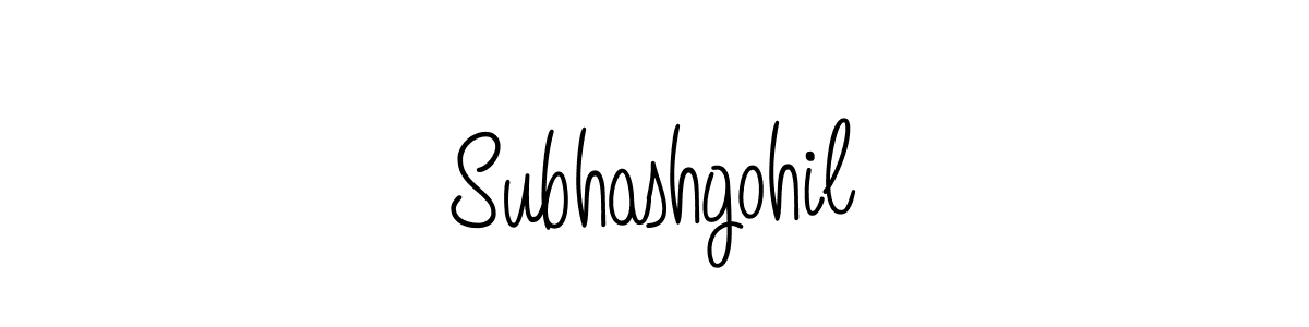 Make a beautiful signature design for name Subhashgohil. With this signature (Angelique-Rose-font-FFP) style, you can create a handwritten signature for free. Subhashgohil signature style 5 images and pictures png