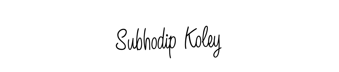 Also we have Subhodip Koley name is the best signature style. Create professional handwritten signature collection using Angelique-Rose-font-FFP autograph style. Subhodip Koley signature style 5 images and pictures png