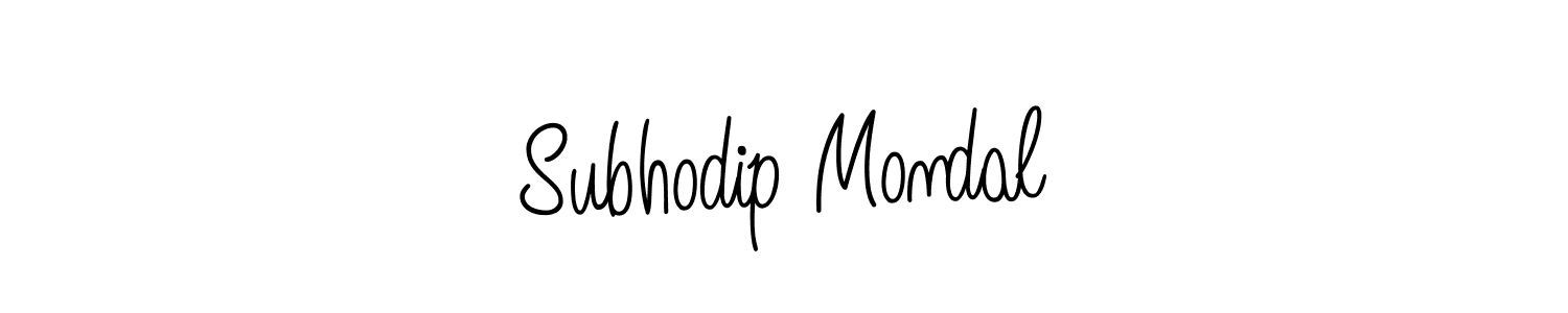 How to make Subhodip Mondal name signature. Use Angelique-Rose-font-FFP style for creating short signs online. This is the latest handwritten sign. Subhodip Mondal signature style 5 images and pictures png