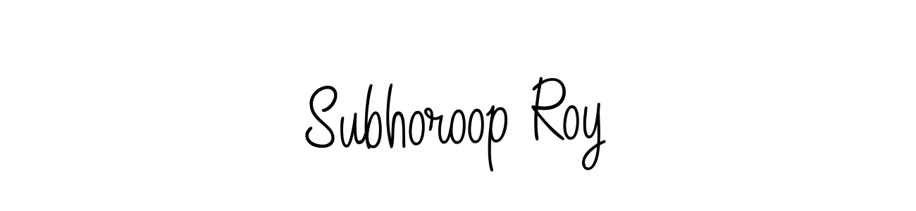 The best way (Angelique-Rose-font-FFP) to make a short signature is to pick only two or three words in your name. The name Subhoroop Roy include a total of six letters. For converting this name. Subhoroop Roy signature style 5 images and pictures png