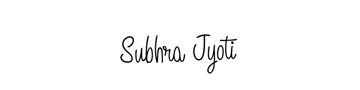 You should practise on your own different ways (Angelique-Rose-font-FFP) to write your name (Subhra Jyoti) in signature. don't let someone else do it for you. Subhra Jyoti signature style 5 images and pictures png