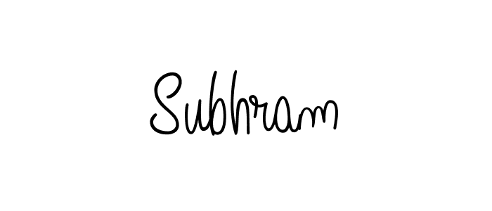 Subhram stylish signature style. Best Handwritten Sign (Angelique-Rose-font-FFP) for my name. Handwritten Signature Collection Ideas for my name Subhram. Subhram signature style 5 images and pictures png