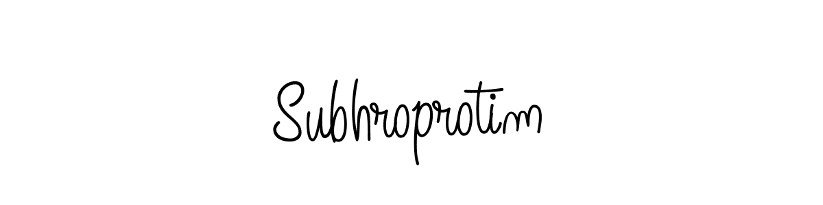Use a signature maker to create a handwritten signature online. With this signature software, you can design (Angelique-Rose-font-FFP) your own signature for name Subhroprotim. Subhroprotim signature style 5 images and pictures png