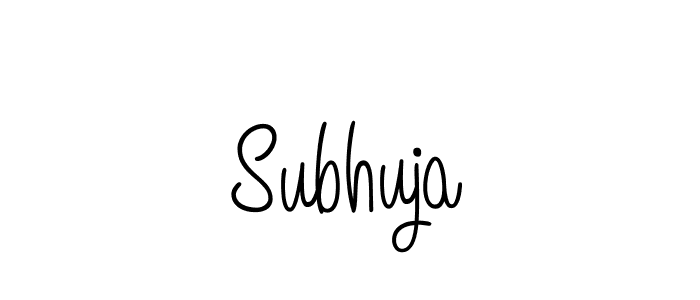 Make a beautiful signature design for name Subhuja. With this signature (Angelique-Rose-font-FFP) style, you can create a handwritten signature for free. Subhuja signature style 5 images and pictures png