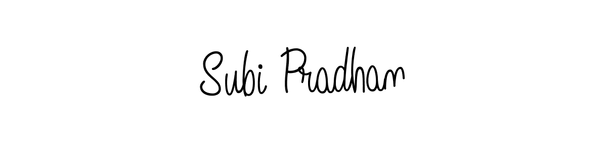 Create a beautiful signature design for name Subi Pradhan. With this signature (Angelique-Rose-font-FFP) fonts, you can make a handwritten signature for free. Subi Pradhan signature style 5 images and pictures png