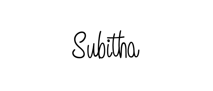 The best way (Angelique-Rose-font-FFP) to make a short signature is to pick only two or three words in your name. The name Subitha include a total of six letters. For converting this name. Subitha signature style 5 images and pictures png