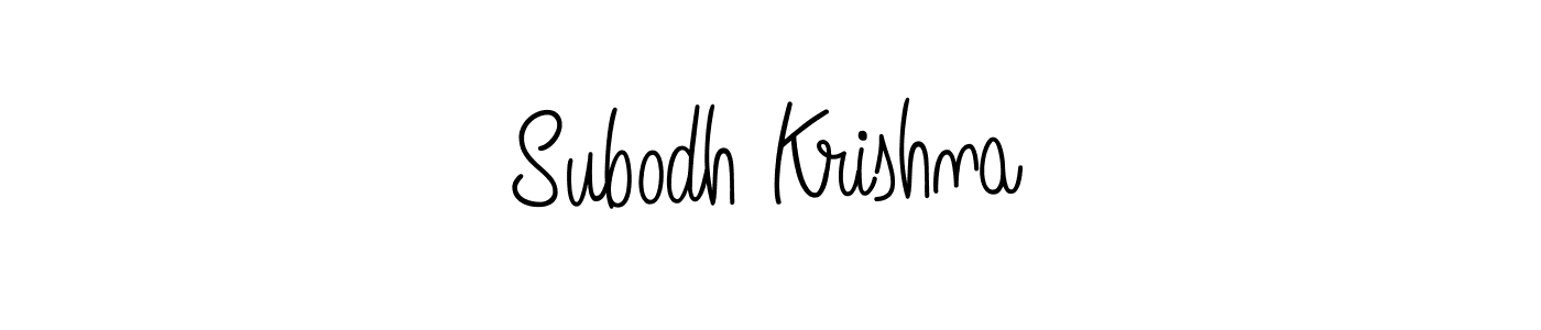 The best way (Angelique-Rose-font-FFP) to make a short signature is to pick only two or three words in your name. The name Subodh Krishna include a total of six letters. For converting this name. Subodh Krishna signature style 5 images and pictures png