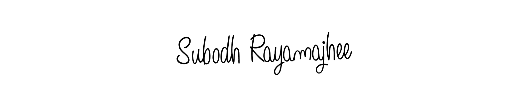 The best way (Angelique-Rose-font-FFP) to make a short signature is to pick only two or three words in your name. The name Subodh Rayamajhee include a total of six letters. For converting this name. Subodh Rayamajhee signature style 5 images and pictures png