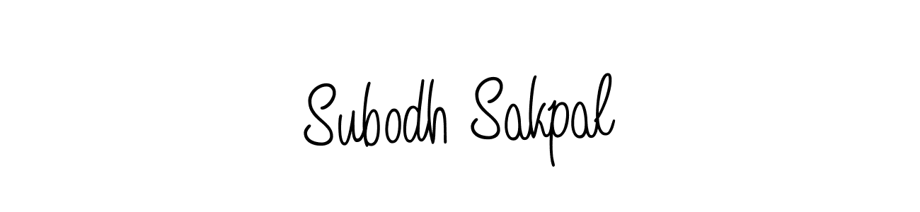 The best way (Angelique-Rose-font-FFP) to make a short signature is to pick only two or three words in your name. The name Subodh Sakpal include a total of six letters. For converting this name. Subodh Sakpal signature style 5 images and pictures png