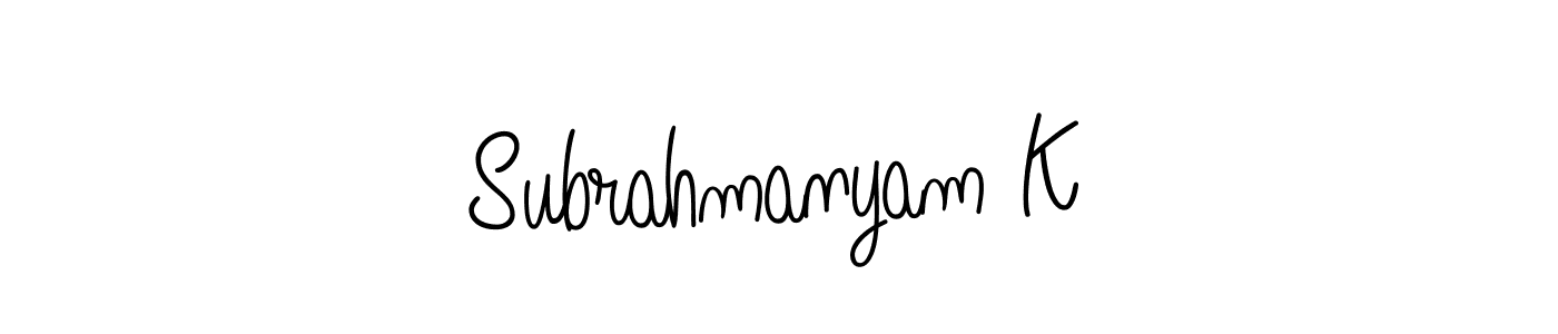 Also we have Subrahmanyam K name is the best signature style. Create professional handwritten signature collection using Angelique-Rose-font-FFP autograph style. Subrahmanyam K signature style 5 images and pictures png