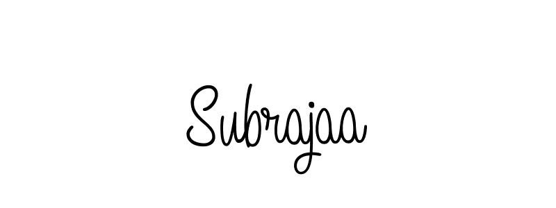 Make a beautiful signature design for name Subrajaa. With this signature (Angelique-Rose-font-FFP) style, you can create a handwritten signature for free. Subrajaa signature style 5 images and pictures png