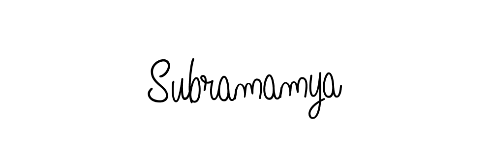 Subramamya stylish signature style. Best Handwritten Sign (Angelique-Rose-font-FFP) for my name. Handwritten Signature Collection Ideas for my name Subramamya. Subramamya signature style 5 images and pictures png