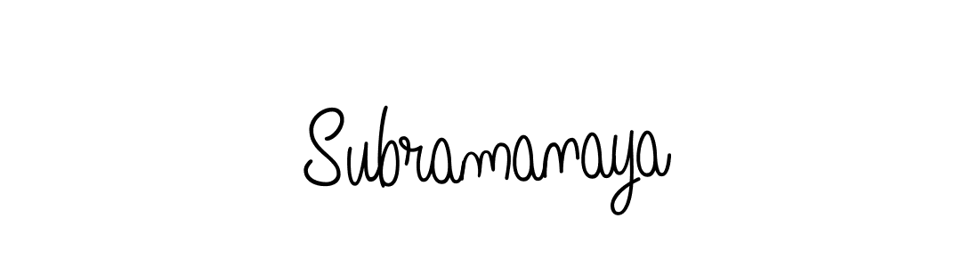 Make a beautiful signature design for name Subramanaya. With this signature (Angelique-Rose-font-FFP) style, you can create a handwritten signature for free. Subramanaya signature style 5 images and pictures png