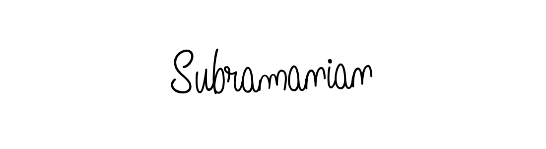 Make a beautiful signature design for name Subramanian. With this signature (Angelique-Rose-font-FFP) style, you can create a handwritten signature for free. Subramanian signature style 5 images and pictures png