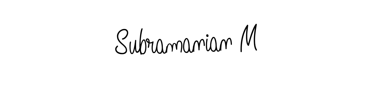 Make a beautiful signature design for name Subramanian M. Use this online signature maker to create a handwritten signature for free. Subramanian M signature style 5 images and pictures png