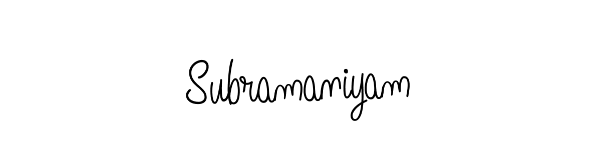 How to make Subramaniyam name signature. Use Angelique-Rose-font-FFP style for creating short signs online. This is the latest handwritten sign. Subramaniyam signature style 5 images and pictures png