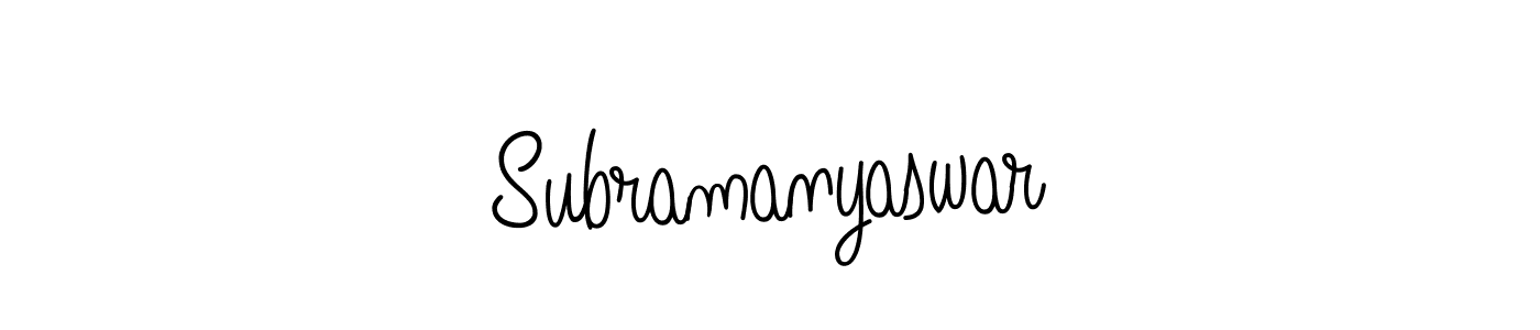 You should practise on your own different ways (Angelique-Rose-font-FFP) to write your name (Subramanyaswar) in signature. don't let someone else do it for you. Subramanyaswar signature style 5 images and pictures png