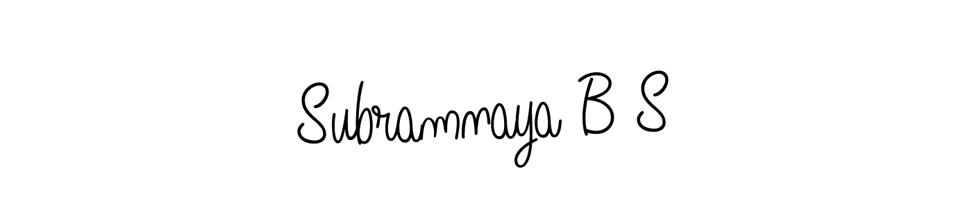 Create a beautiful signature design for name Subramnaya B S. With this signature (Angelique-Rose-font-FFP) fonts, you can make a handwritten signature for free. Subramnaya B S signature style 5 images and pictures png