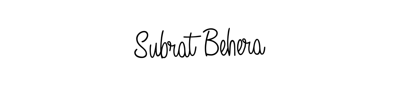 You should practise on your own different ways (Angelique-Rose-font-FFP) to write your name (Subrat Behera) in signature. don't let someone else do it for you. Subrat Behera signature style 5 images and pictures png