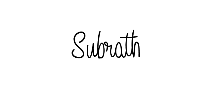 Subrath stylish signature style. Best Handwritten Sign (Angelique-Rose-font-FFP) for my name. Handwritten Signature Collection Ideas for my name Subrath. Subrath signature style 5 images and pictures png