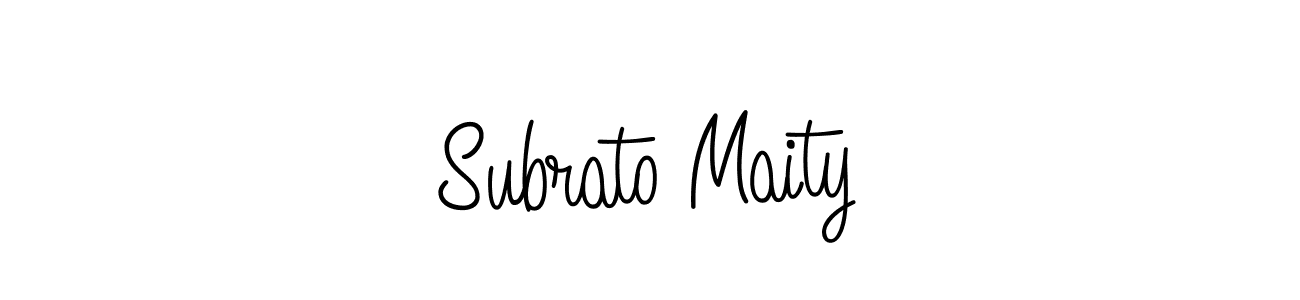 You should practise on your own different ways (Angelique-Rose-font-FFP) to write your name (Subrato Maity) in signature. don't let someone else do it for you. Subrato Maity signature style 5 images and pictures png