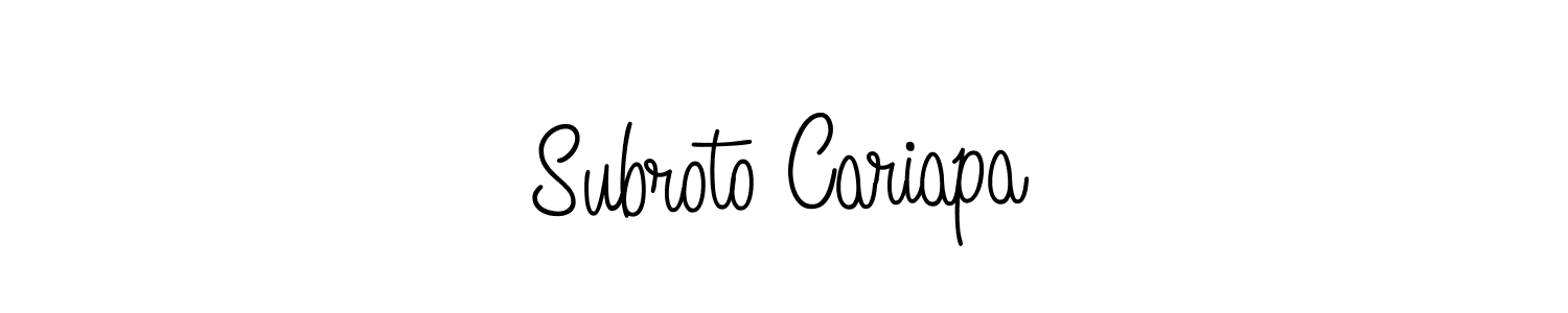 Subroto Cariapa stylish signature style. Best Handwritten Sign (Angelique-Rose-font-FFP) for my name. Handwritten Signature Collection Ideas for my name Subroto Cariapa. Subroto Cariapa signature style 5 images and pictures png