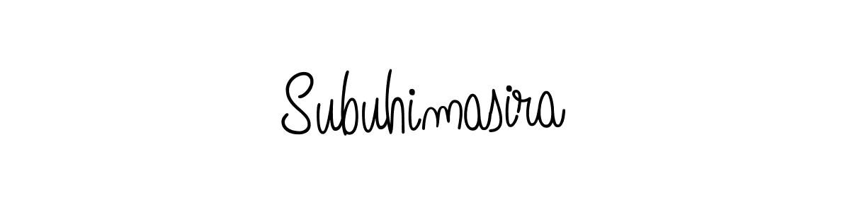 Make a beautiful signature design for name Subuhimasira. With this signature (Angelique-Rose-font-FFP) style, you can create a handwritten signature for free. Subuhimasira signature style 5 images and pictures png