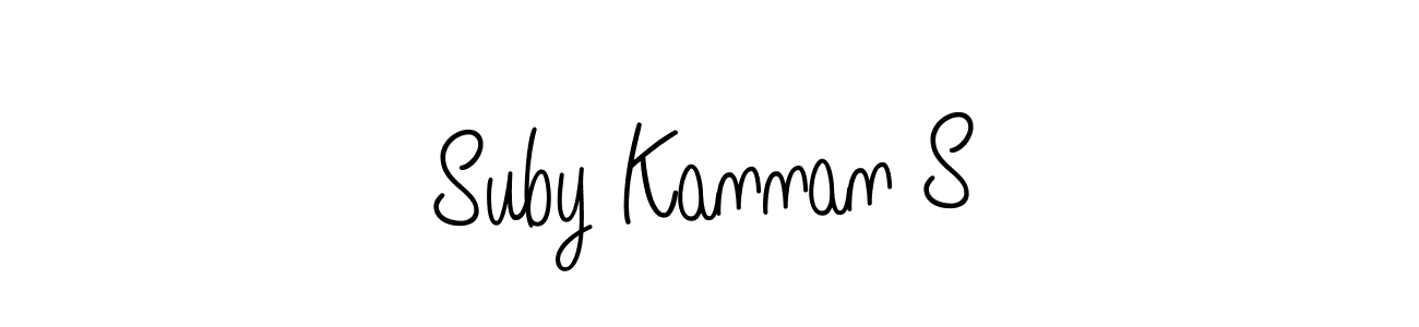 Also we have Suby Kannan S name is the best signature style. Create professional handwritten signature collection using Angelique-Rose-font-FFP autograph style. Suby Kannan S signature style 5 images and pictures png