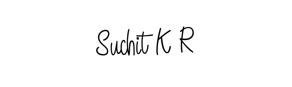 You should practise on your own different ways (Angelique-Rose-font-FFP) to write your name (Suchit K R) in signature. don't let someone else do it for you. Suchit K R signature style 5 images and pictures png