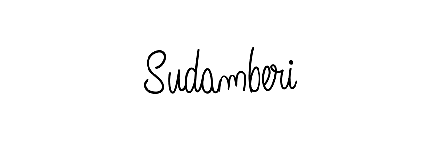 Use a signature maker to create a handwritten signature online. With this signature software, you can design (Angelique-Rose-font-FFP) your own signature for name Sudamberi. Sudamberi signature style 5 images and pictures png