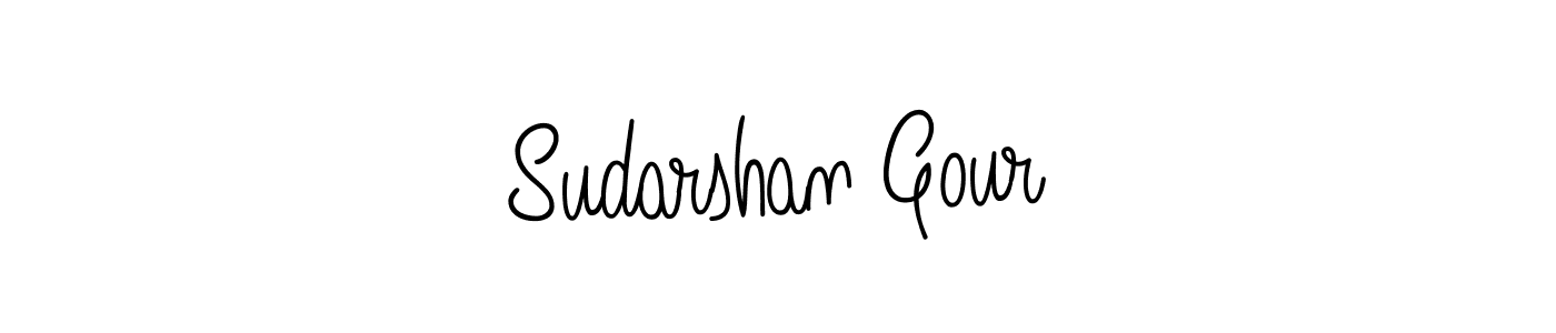 How to make Sudarshan Gour name signature. Use Angelique-Rose-font-FFP style for creating short signs online. This is the latest handwritten sign. Sudarshan Gour signature style 5 images and pictures png