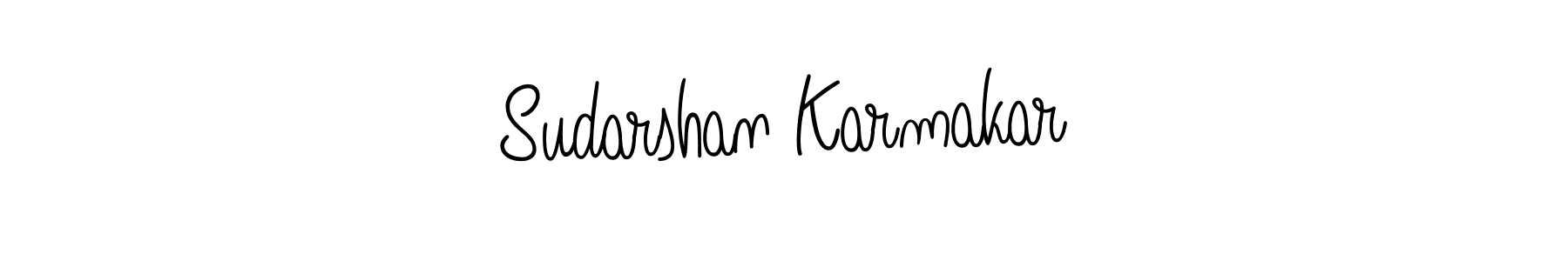 The best way (Angelique-Rose-font-FFP) to make a short signature is to pick only two or three words in your name. The name Sudarshan Karmakar include a total of six letters. For converting this name. Sudarshan Karmakar signature style 5 images and pictures png