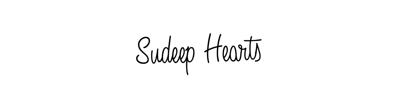 You should practise on your own different ways (Angelique-Rose-font-FFP) to write your name (Sudeep Hearts) in signature. don't let someone else do it for you. Sudeep Hearts signature style 5 images and pictures png