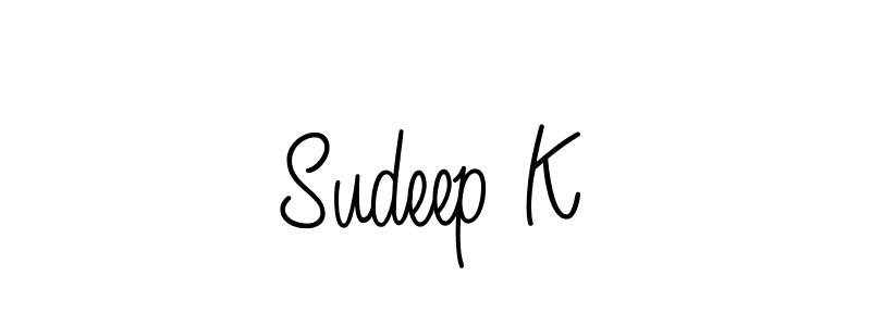 if you are searching for the best signature style for your name Sudeep K. so please give up your signature search. here we have designed multiple signature styles  using Angelique-Rose-font-FFP. Sudeep K signature style 5 images and pictures png