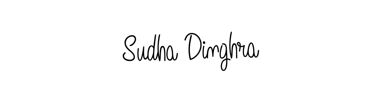 You should practise on your own different ways (Angelique-Rose-font-FFP) to write your name (Sudha Dinghra) in signature. don't let someone else do it for you. Sudha Dinghra signature style 5 images and pictures png