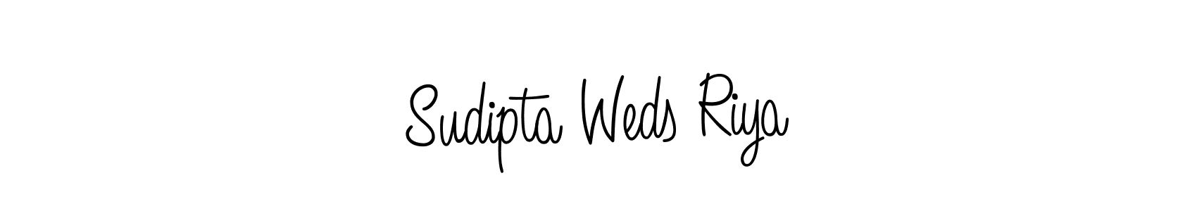 You should practise on your own different ways (Angelique-Rose-font-FFP) to write your name (Sudipta Weds Riya) in signature. don't let someone else do it for you. Sudipta Weds Riya signature style 5 images and pictures png
