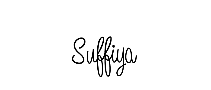 Use a signature maker to create a handwritten signature online. With this signature software, you can design (Angelique-Rose-font-FFP) your own signature for name Suffiya. Suffiya signature style 5 images and pictures png