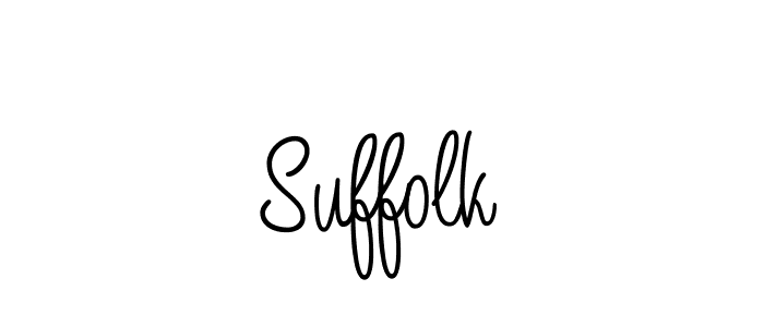 How to make Suffolk name signature. Use Angelique-Rose-font-FFP style for creating short signs online. This is the latest handwritten sign. Suffolk signature style 5 images and pictures png
