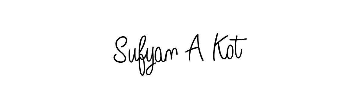 Design your own signature with our free online signature maker. With this signature software, you can create a handwritten (Angelique-Rose-font-FFP) signature for name Sufyan A Kot. Sufyan A Kot signature style 5 images and pictures png