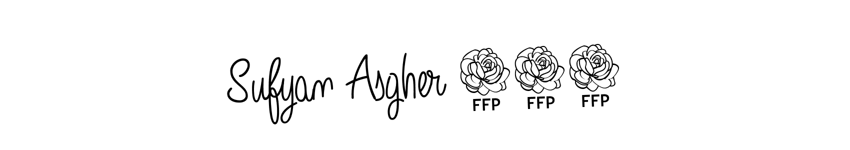 You should practise on your own different ways (Angelique-Rose-font-FFP) to write your name (Sufyan Asgher 241) in signature. don't let someone else do it for you. Sufyan Asgher 241 signature style 5 images and pictures png