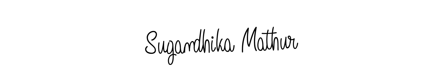 Make a beautiful signature design for name Sugandhika Mathur. With this signature (Angelique-Rose-font-FFP) style, you can create a handwritten signature for free. Sugandhika Mathur signature style 5 images and pictures png
