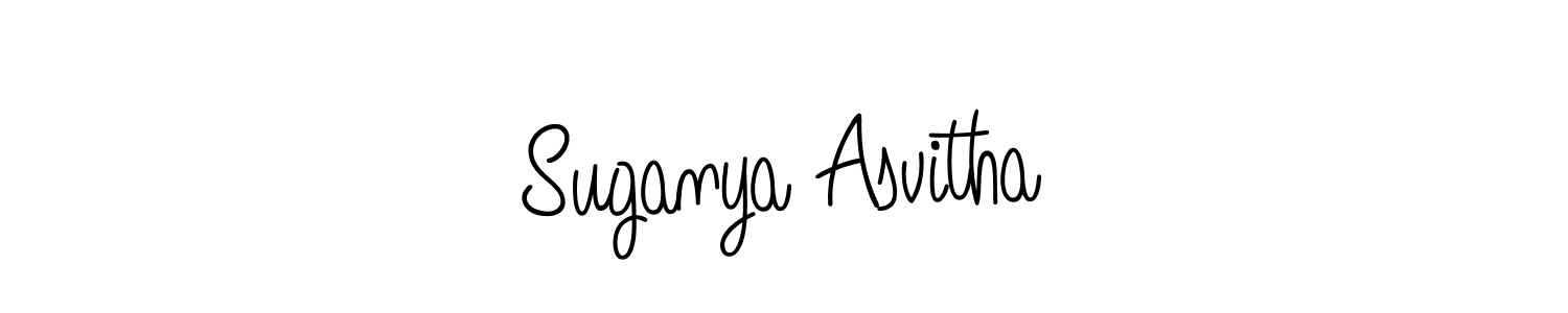 How to make Suganya Asvitha signature? Angelique-Rose-font-FFP is a professional autograph style. Create handwritten signature for Suganya Asvitha name. Suganya Asvitha signature style 5 images and pictures png