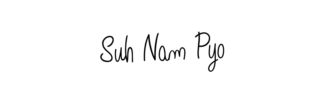 How to make Suh Nam Pyo name signature. Use Angelique-Rose-font-FFP style for creating short signs online. This is the latest handwritten sign. Suh Nam Pyo signature style 5 images and pictures png
