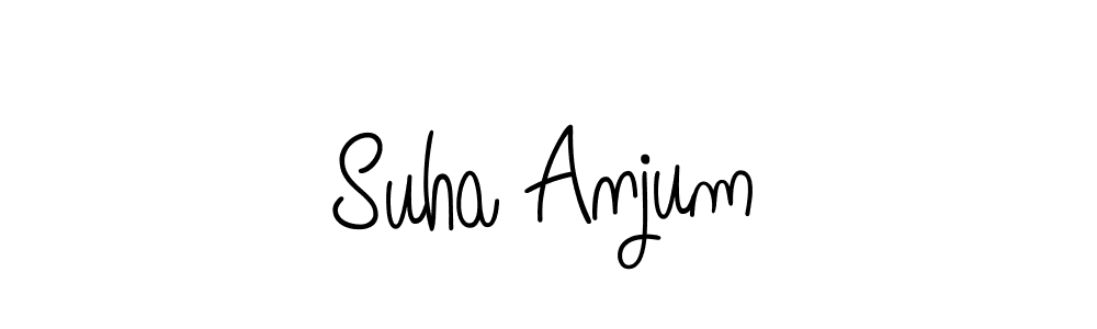 You should practise on your own different ways (Angelique-Rose-font-FFP) to write your name (Suha Anjum) in signature. don't let someone else do it for you. Suha Anjum signature style 5 images and pictures png