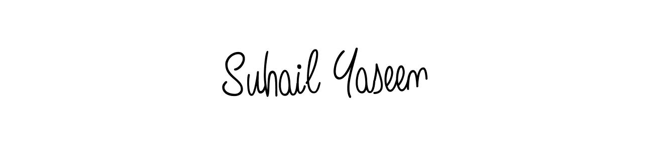 Make a beautiful signature design for name Suhail Yaseen. With this signature (Angelique-Rose-font-FFP) style, you can create a handwritten signature for free. Suhail Yaseen signature style 5 images and pictures png