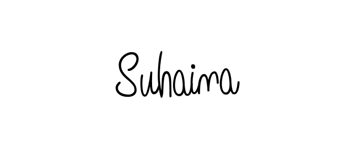 How to make Suhaina name signature. Use Angelique-Rose-font-FFP style for creating short signs online. This is the latest handwritten sign. Suhaina signature style 5 images and pictures png