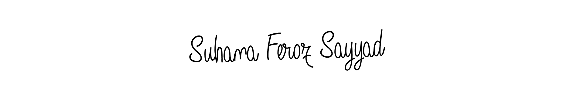 Create a beautiful signature design for name Suhana Feroz Sayyad. With this signature (Angelique-Rose-font-FFP) fonts, you can make a handwritten signature for free. Suhana Feroz Sayyad signature style 5 images and pictures png