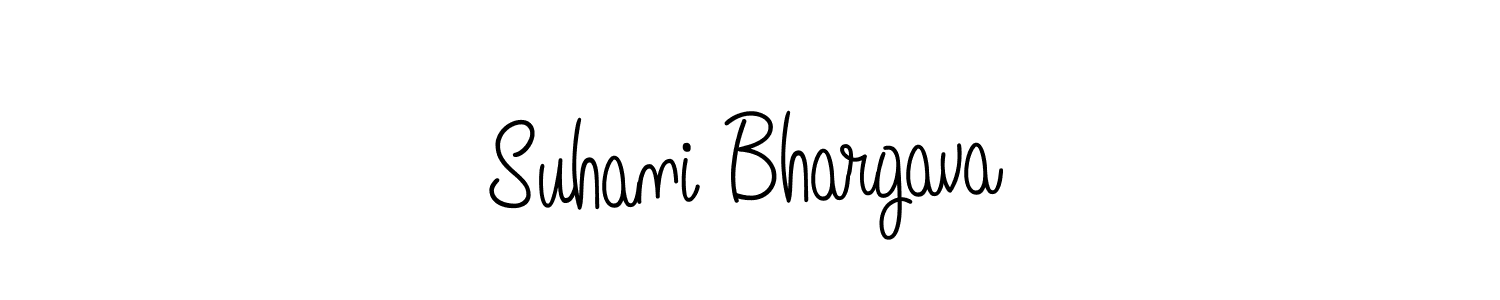 How to make Suhani Bhargava name signature. Use Angelique-Rose-font-FFP style for creating short signs online. This is the latest handwritten sign. Suhani Bhargava signature style 5 images and pictures png