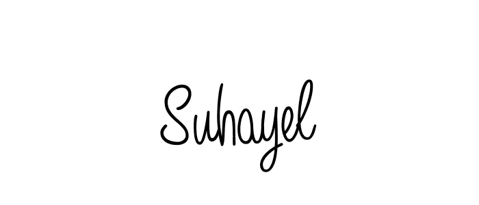 Use a signature maker to create a handwritten signature online. With this signature software, you can design (Angelique-Rose-font-FFP) your own signature for name Suhayel. Suhayel signature style 5 images and pictures png